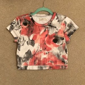 Floral Abercrombie Short Sleeve Crop Top